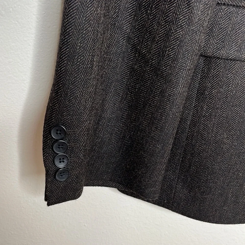 Stafford Signature 2 Button Black Brown Wool Tweed Sportscoat Blazer Sz 44R